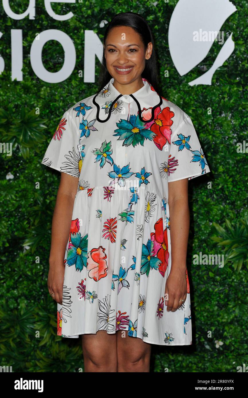 MONTE-CARLO, MONACO - 18. JUNI: Cynthia Addai-Robinson, besuchen Sie die "Herr der Ringe" Fotokonferenz während des Monte Carlo TV Festivals 62. am Juni Stockfoto