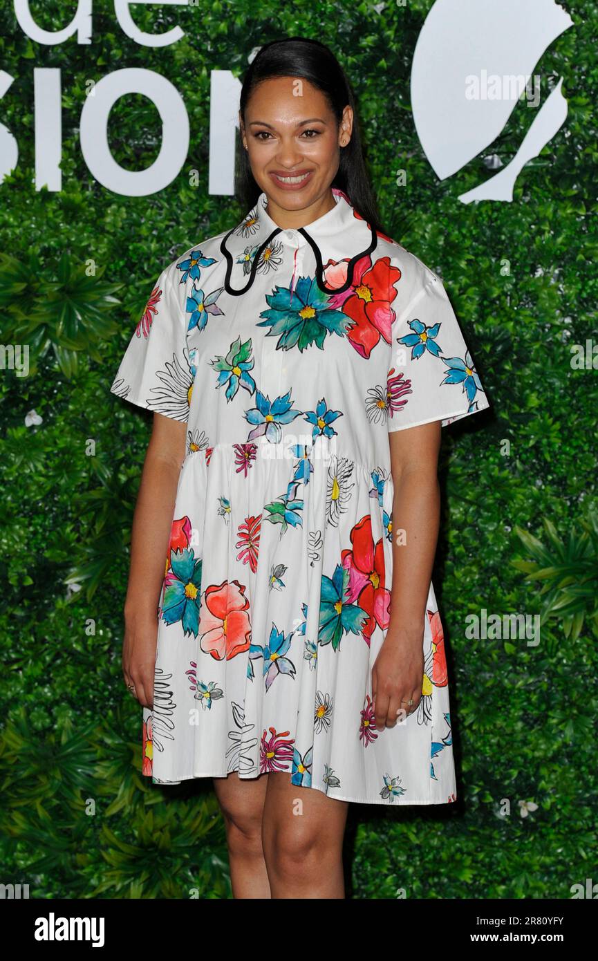 MONTE-CARLO, MONACO - 18. JUNI: Cynthia Addai-Robinson, besuchen Sie die "Herr der Ringe" Fotokonferenz während des Monte Carlo TV Festivals 62. am Juni Stockfoto