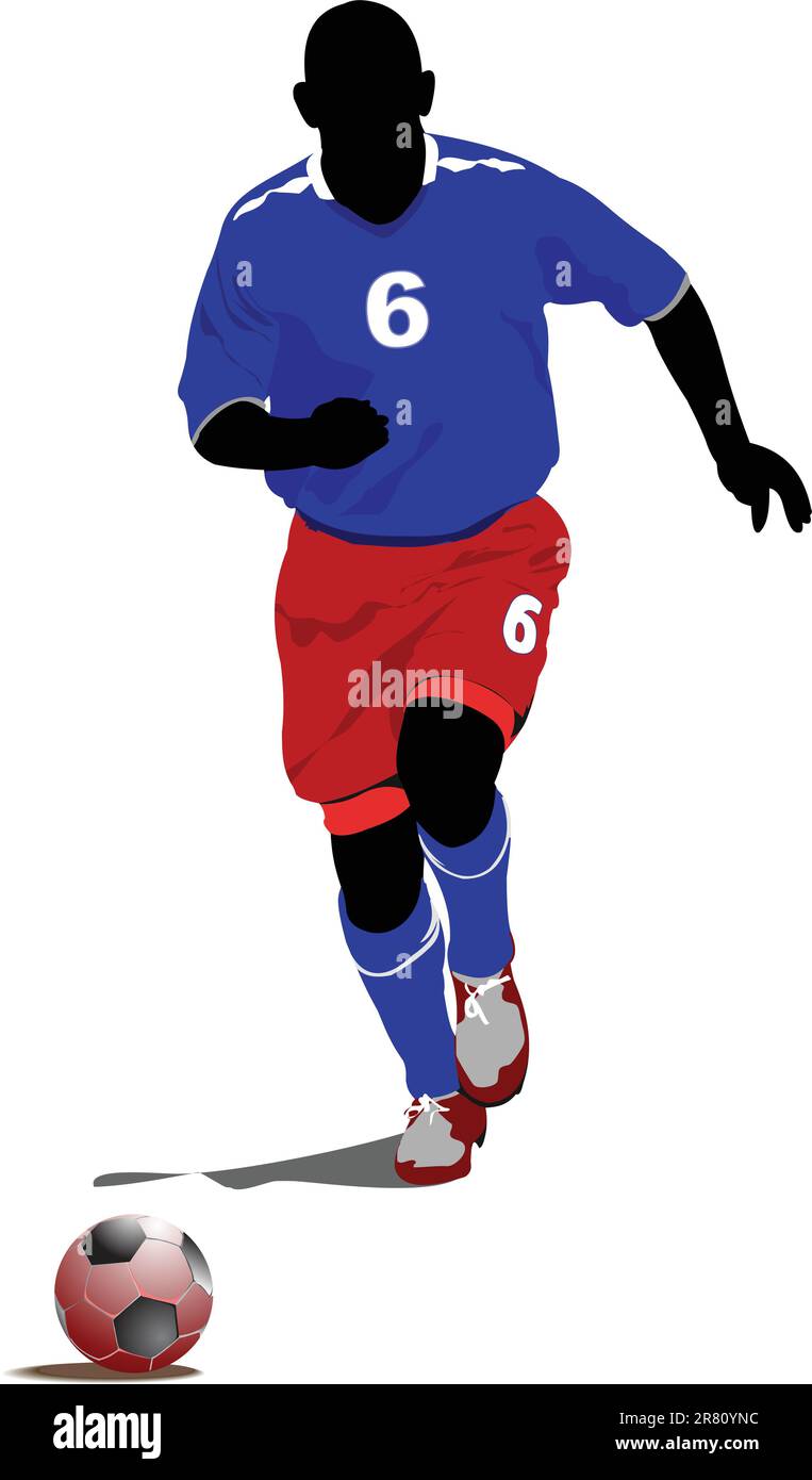 Fußball-Spieler. Farbige Vektor-Illustration für Designer Stock Vektor