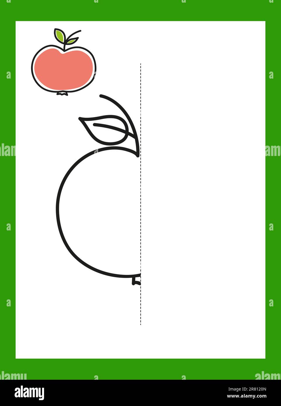 Zeichnen Sie eine Zeichnung. Apfel, Obst. Vektorbild. Stock Vektor