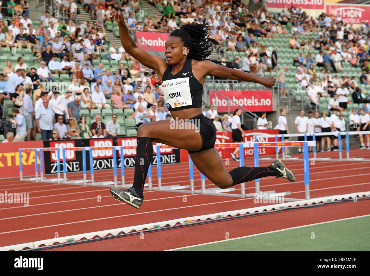 Keturah Orji (USA) belegt bei den Bislett-Spielen am Donnerstag, 15. Juni 2023 in Oslo den siebten Platz im Dreifachsprung der Frauen mit 46-5 1/4 (14,15 m). Norwegen. (Jiro Mochizuki/Bild des Sports) Stockfoto