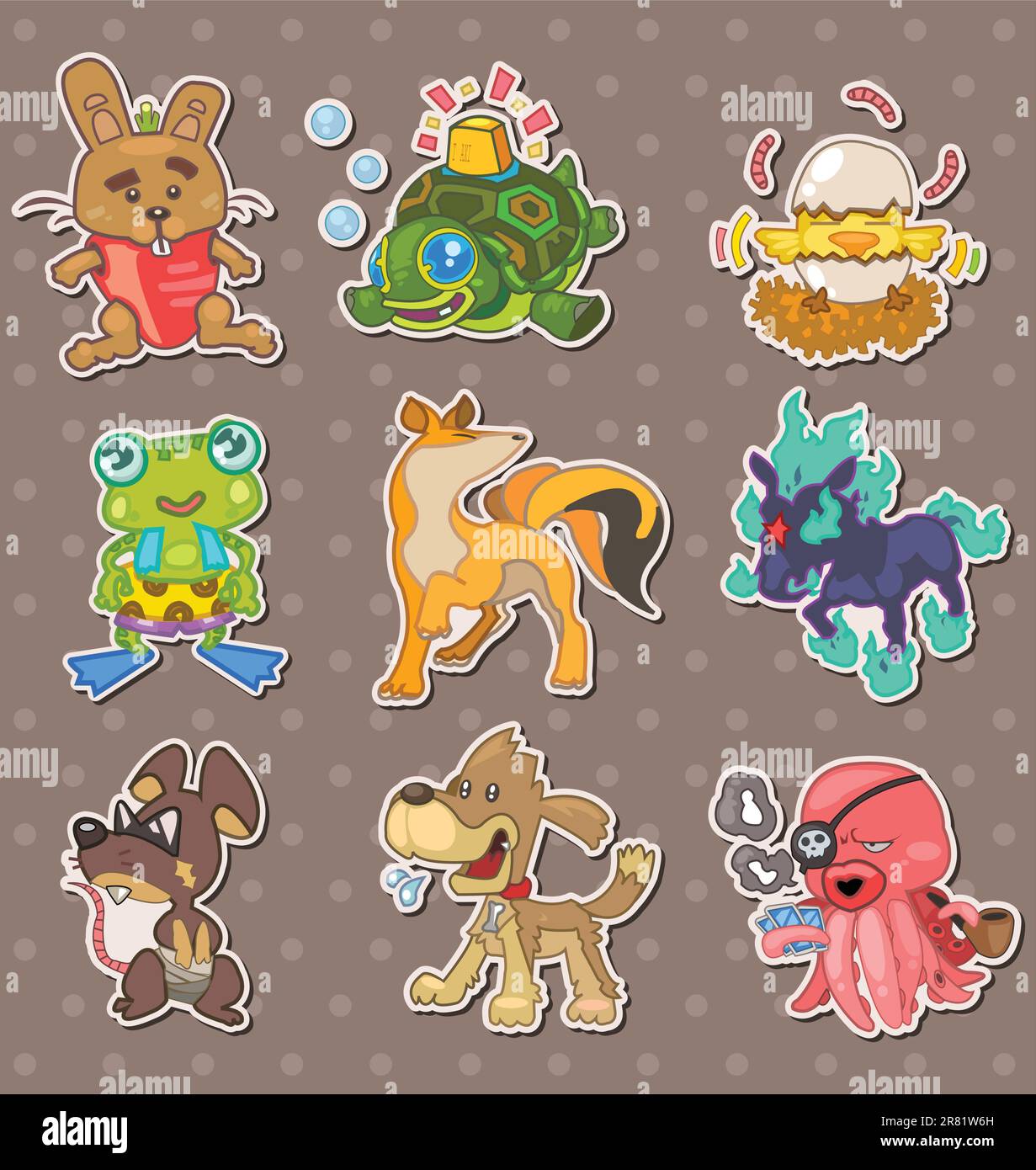 Tieraufkleber Stock Vektor