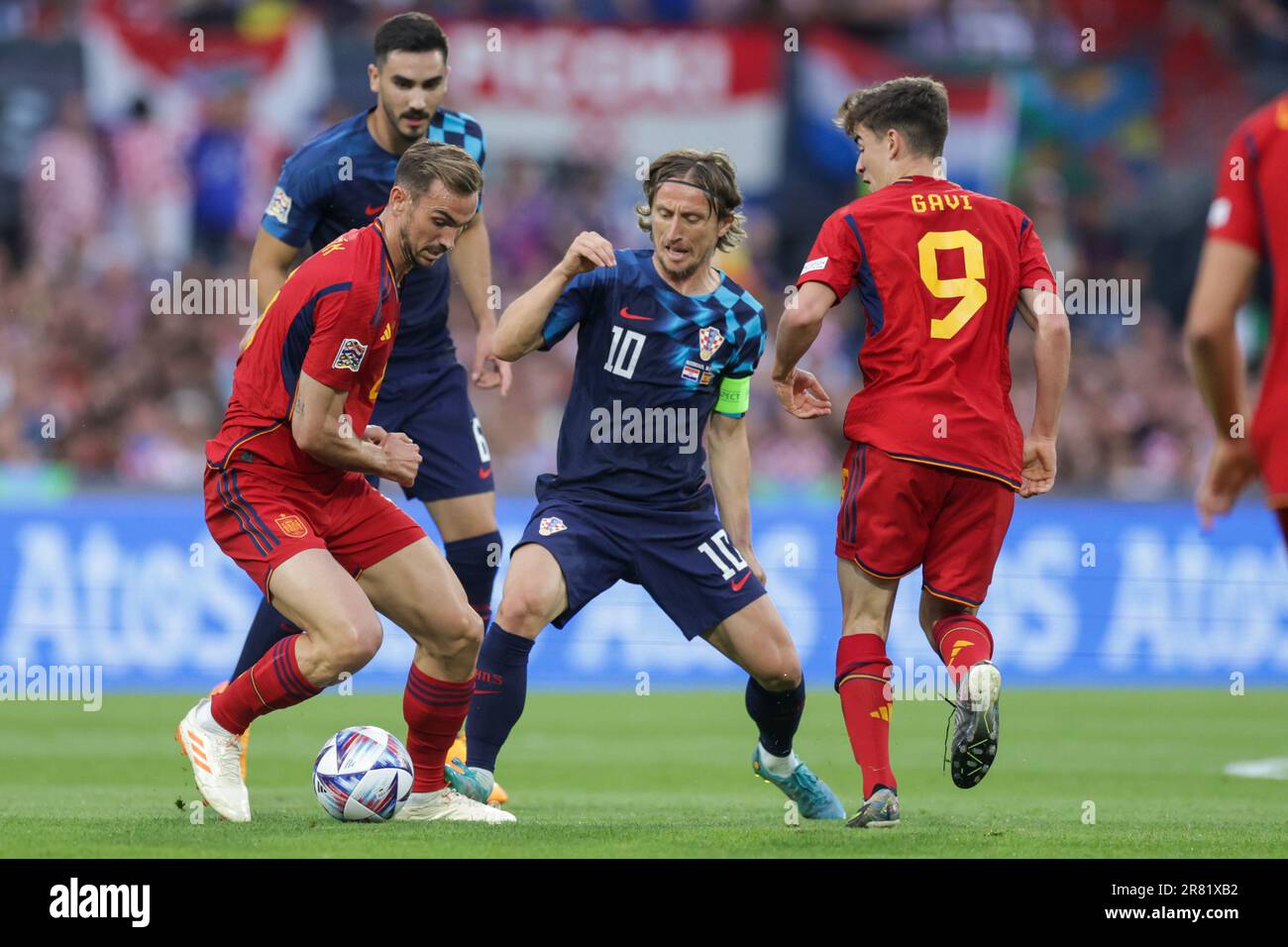 Rotterdam, Nizozemska. 18. Juni 2023. Luka Modric von Kroatien während des Finalspiels der UEFA Nations League 2022/23 zwischen Kroatien und Spanien am 18. Juni 2023 in De Kuip in Rotterdam, Niederlande. Foto: Luka Stanzl/PIXSELL Kredit: Pixsell/Alamy Live News Stockfoto