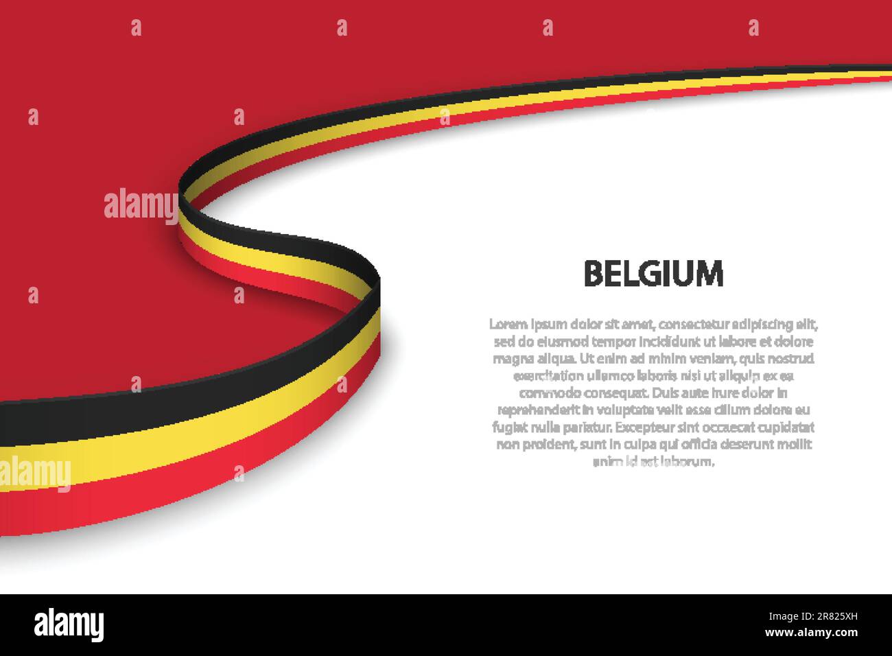 Winke-Flagge Belgiens mit Hintergrund für Werbedrucke. Banner- oder Bandvektorvorlage Stock Vektor