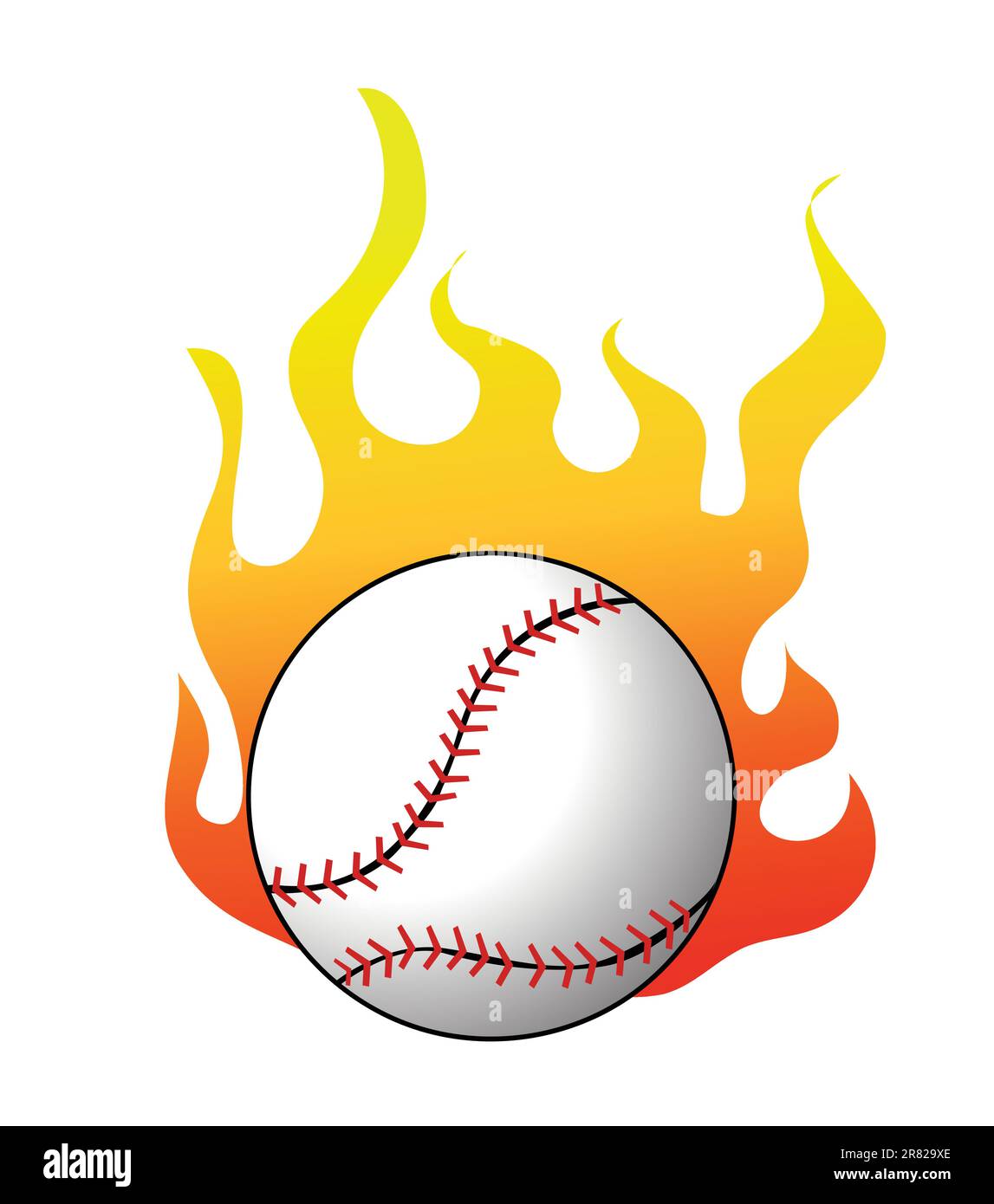 Baseball mit Flammen-Vektor Stock Vektor