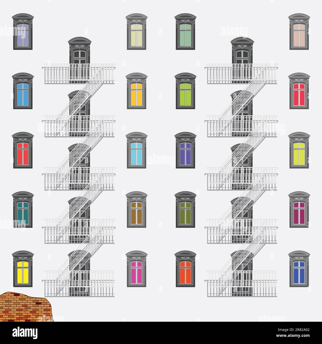 Notausstieg Leiter, abstrakte Kunst-Vektorgrafik Stock Vektor