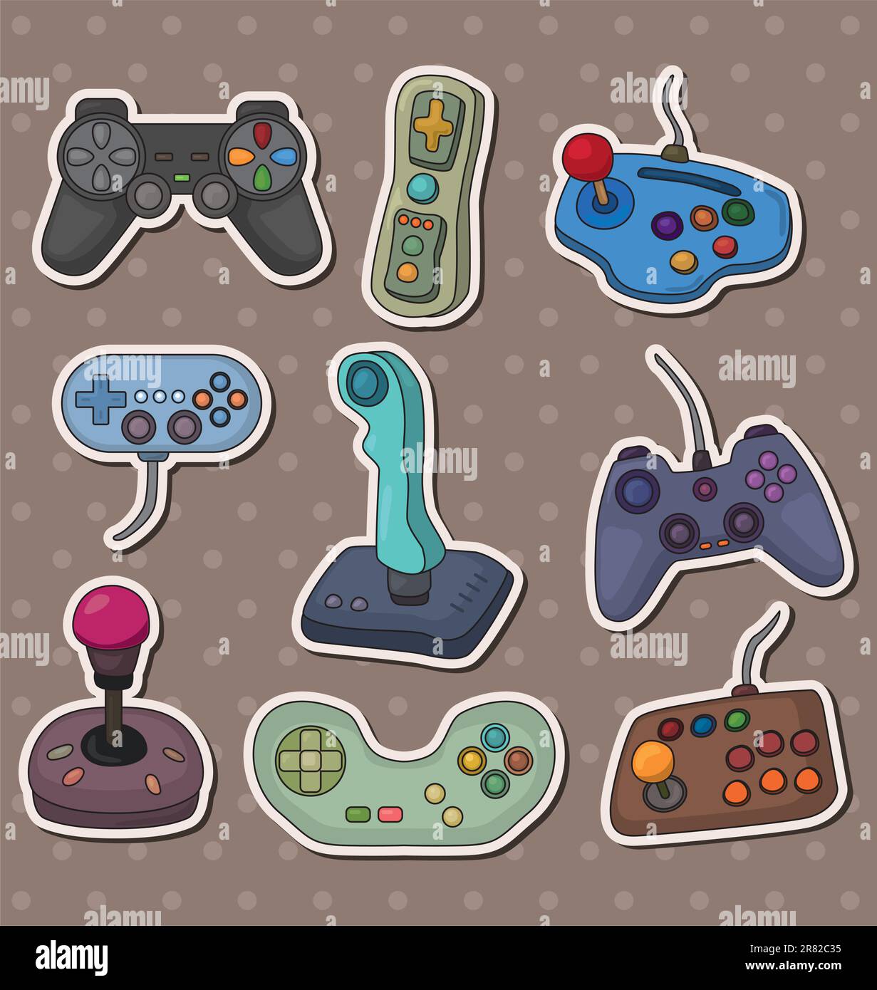 Trickspiel-Joystick-Sticker Stock Vektor