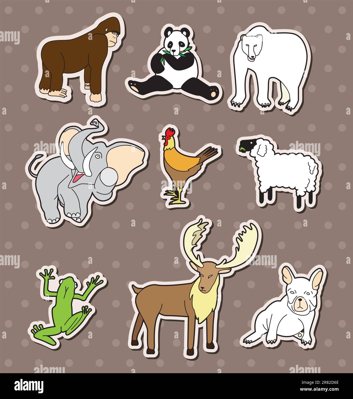 Tieraufkleber Stock Vektor