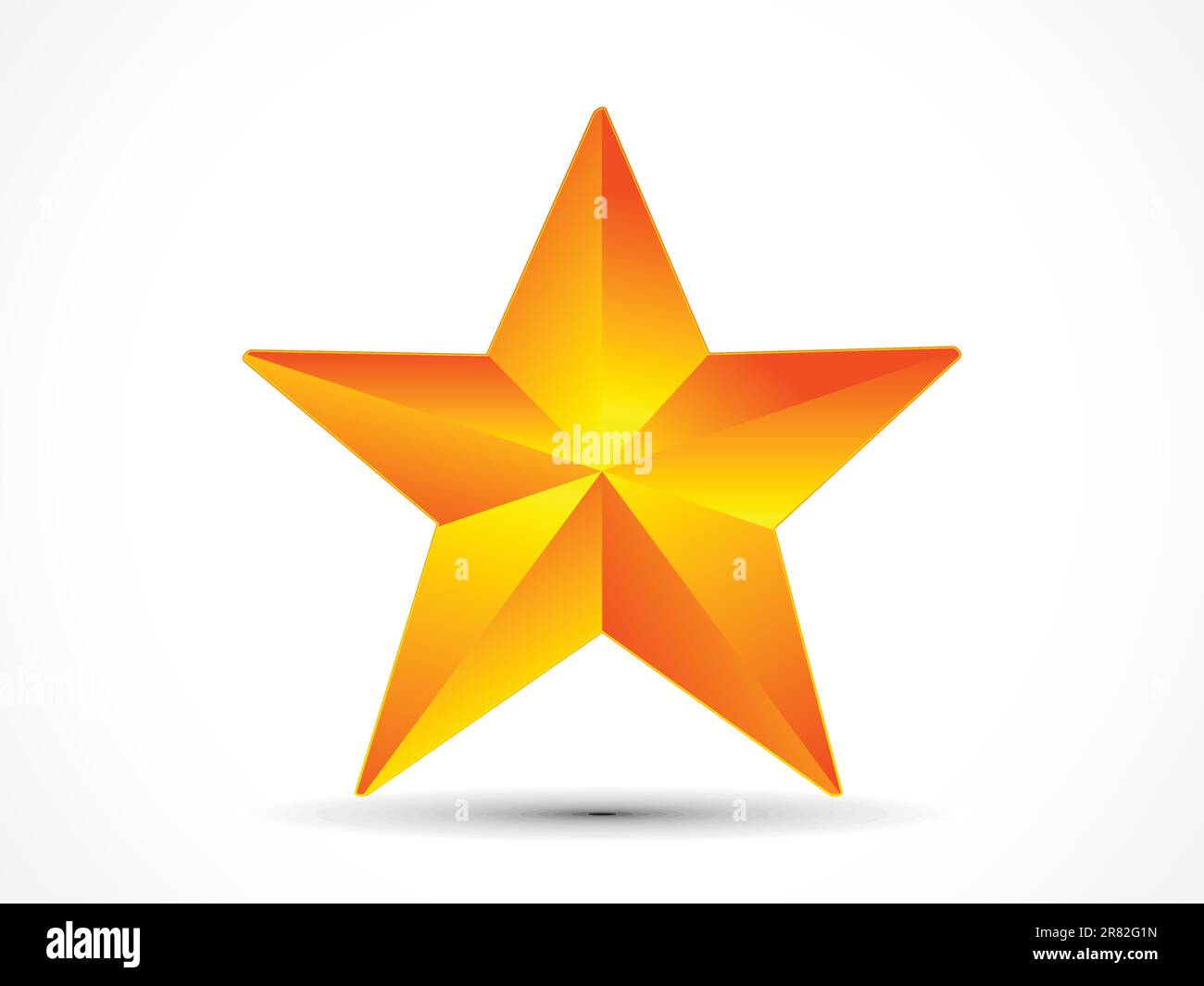 Abstrakte, glänzende, goldene 3D-Sterne-Symbolvektordarstellung Stock Vektor