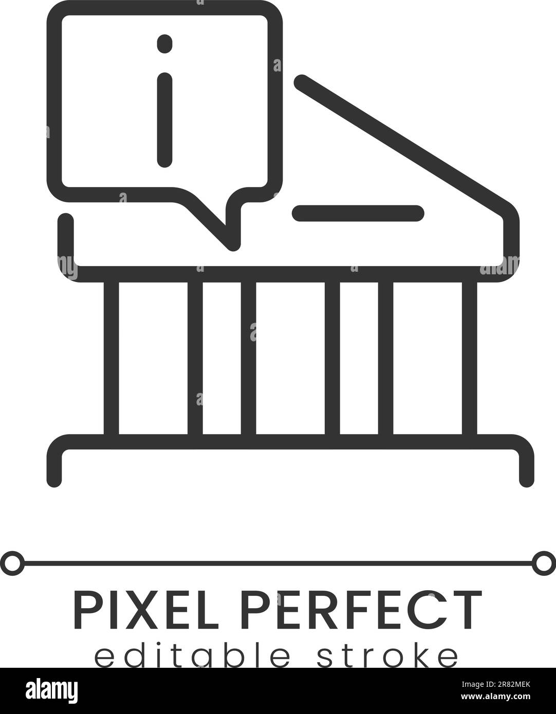 Bankinformationen Pixel perfekte lineare Symbol Stock Vektor