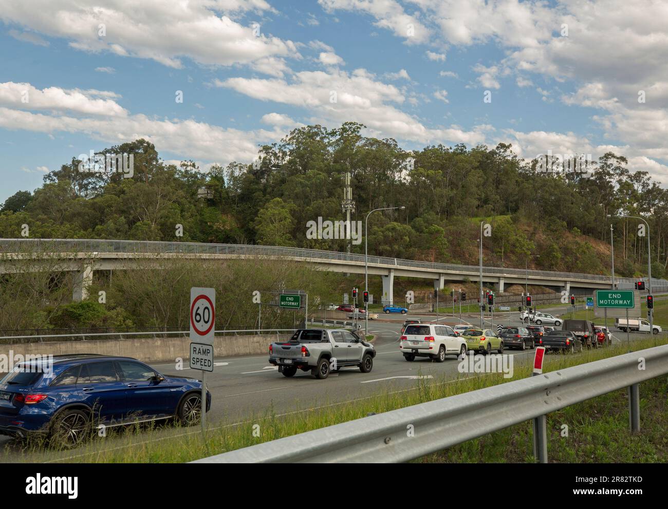 Autobahn-Verkehr Stockfoto