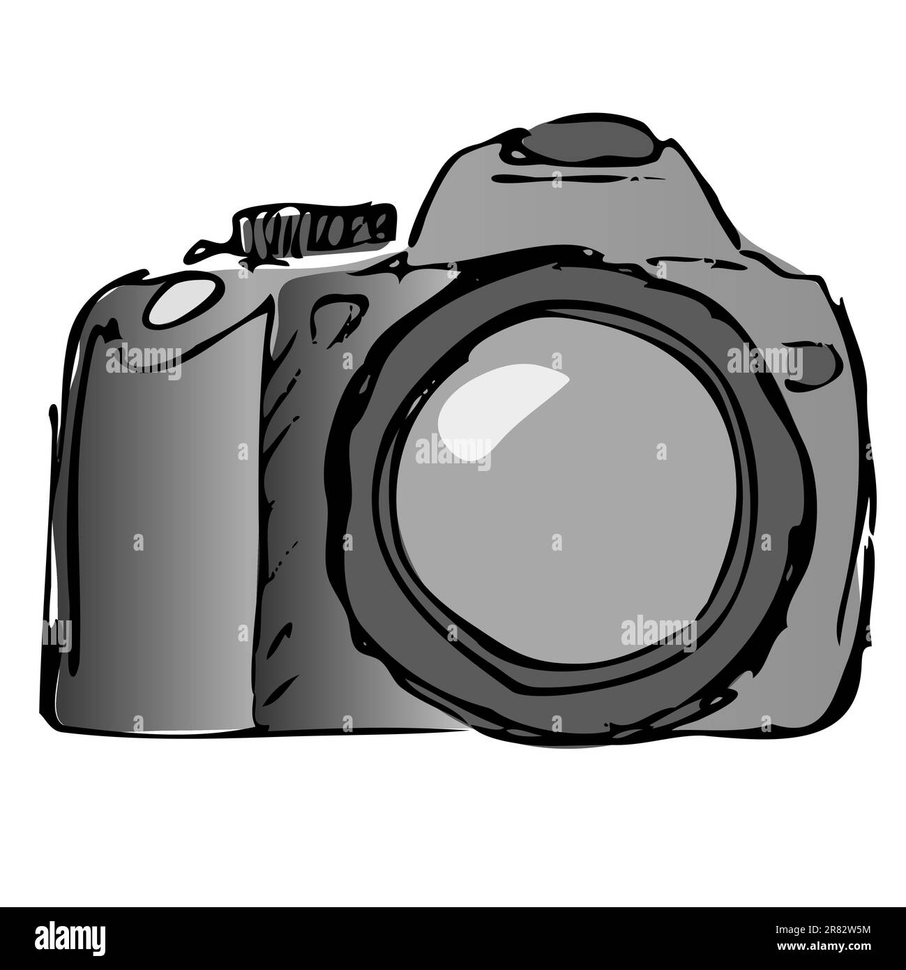 Vektordarstellung der Fotokamera. Diese Datei ist ein Vektor und kann ohne Qualitätsverlust auf jede Größe skaliert werden. Stock Vektor