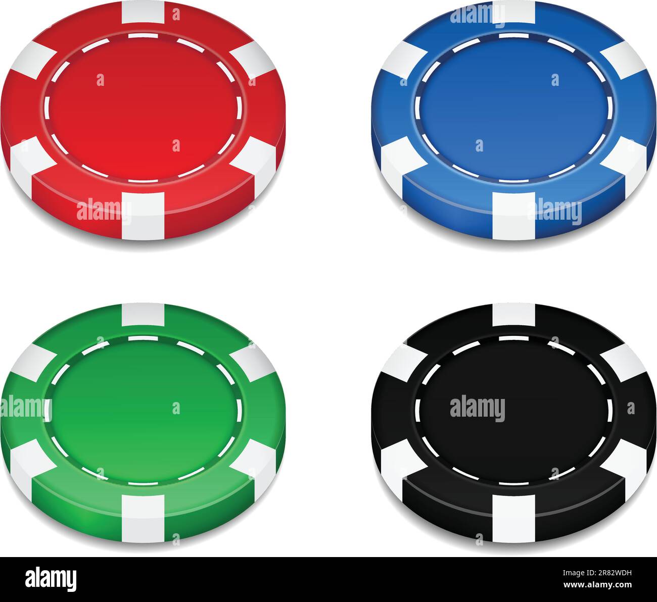 Isolierte Casino-Chip-Vektordarstellung Stock Vektor