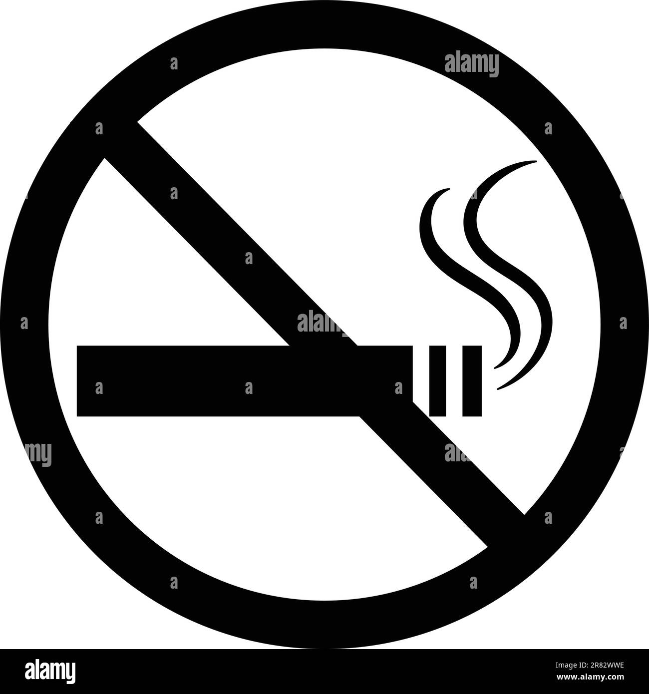 Rauchen/Rauchen ist verboten Vektordarstellung in Weiß für Krankenhäuser, Restaurants, Sportplätze und Universitäten. Stock Vektor