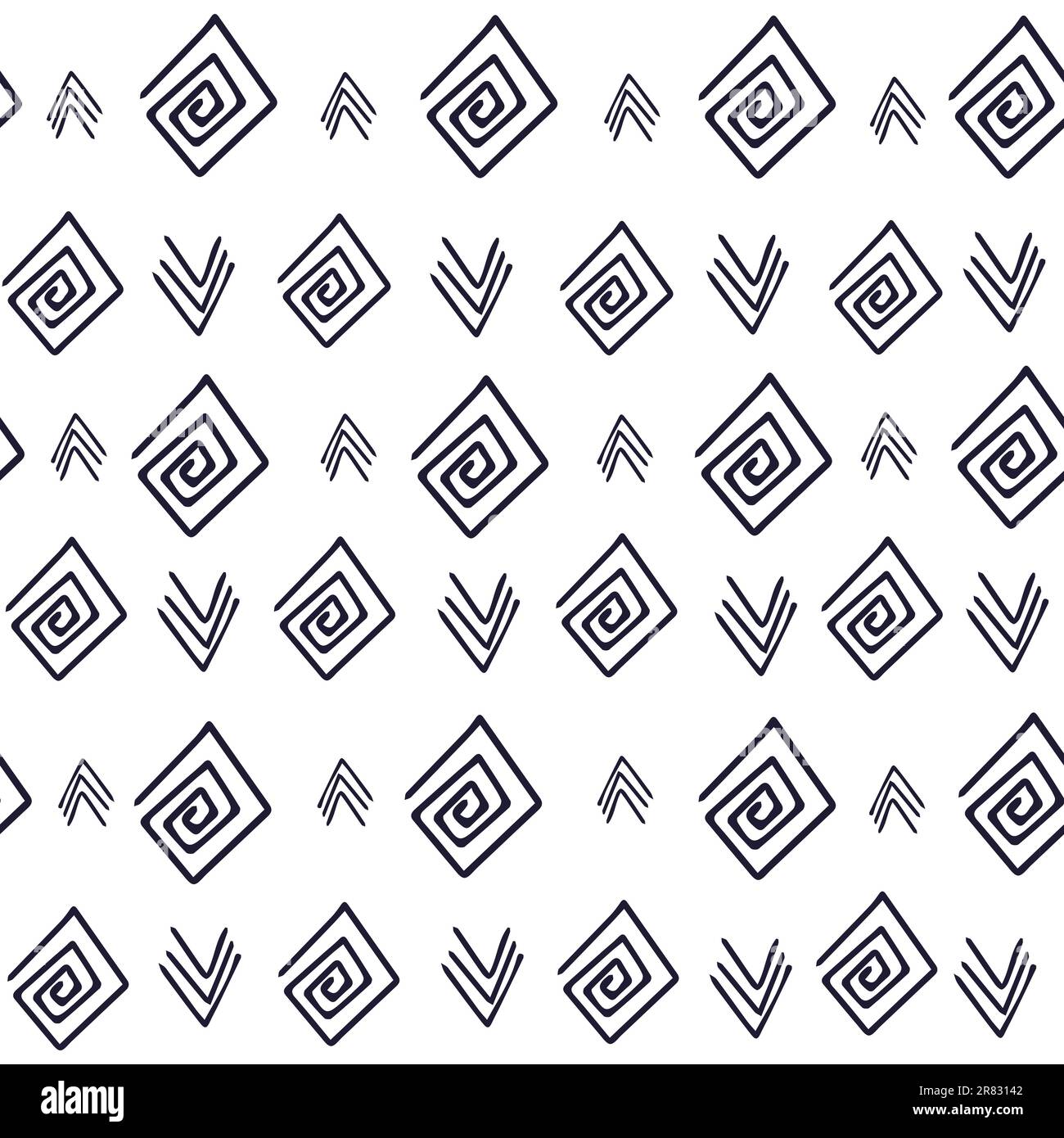 Abstraktes geometrisches Muster mit Linien, Rhombussen. Nahtloser Vektorhintergrund. Stock Vektor