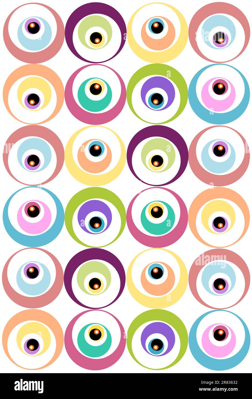 Illustration eines modernen Musters mit pastellfarbenen Kreisen Stock Vektor
