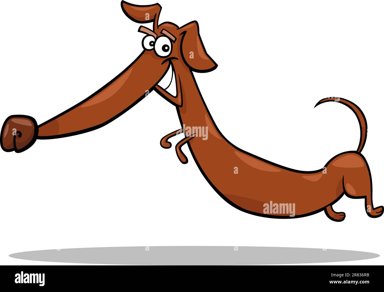 Cartoon-Illustration der glücklich springen Dackel Hund Stock Vektor