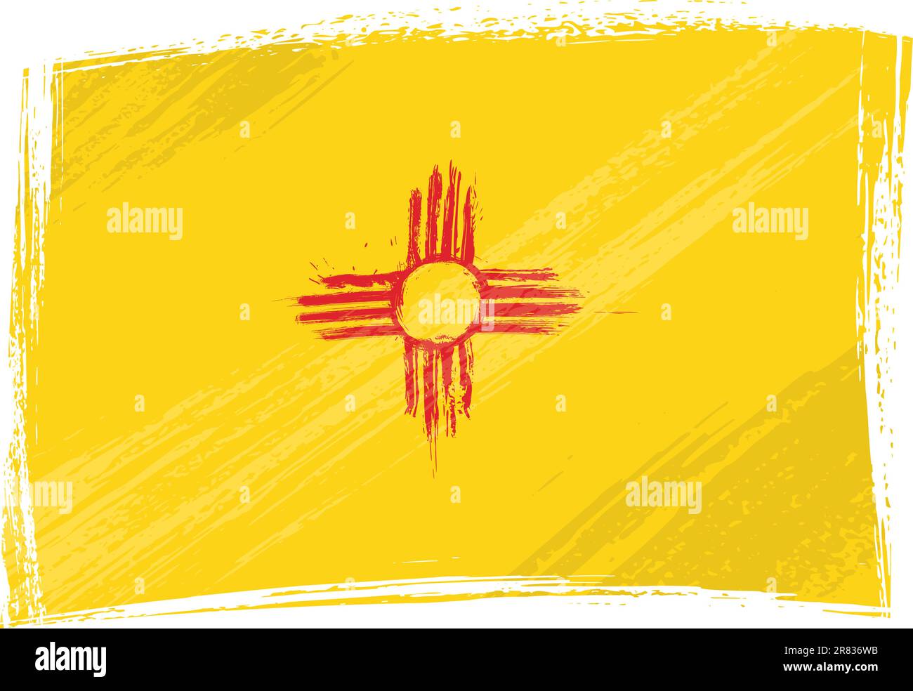Die Flagge des Bundesstaats New Mexico wurde im Grunge-Stil entworfen Stock Vektor