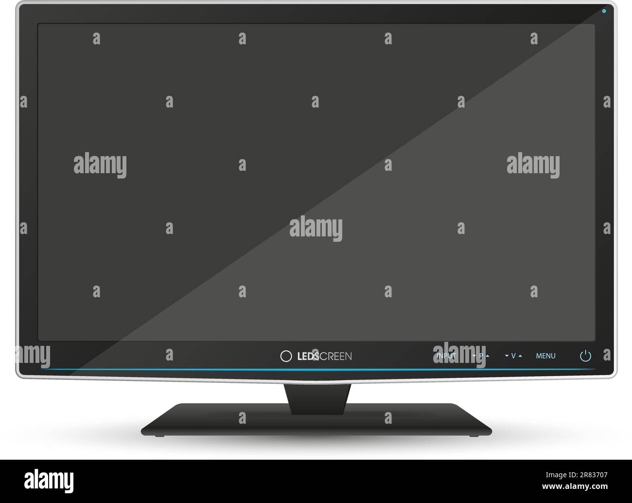 Illustration des fiktiven modernen TV auf weißem Hintergrund Stock Vektor