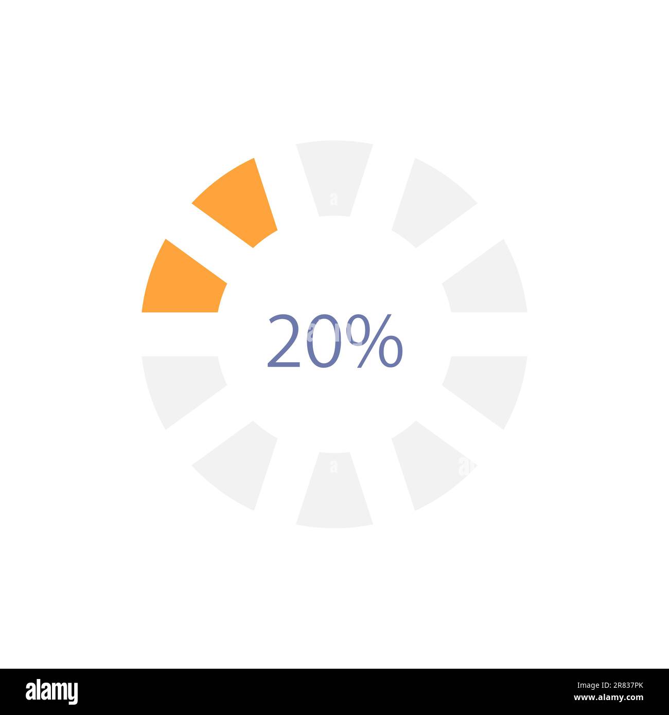 Design-Vorlage für segmentierte kreisförmige Verlaufsleiste mit Infografik Stock Vektor