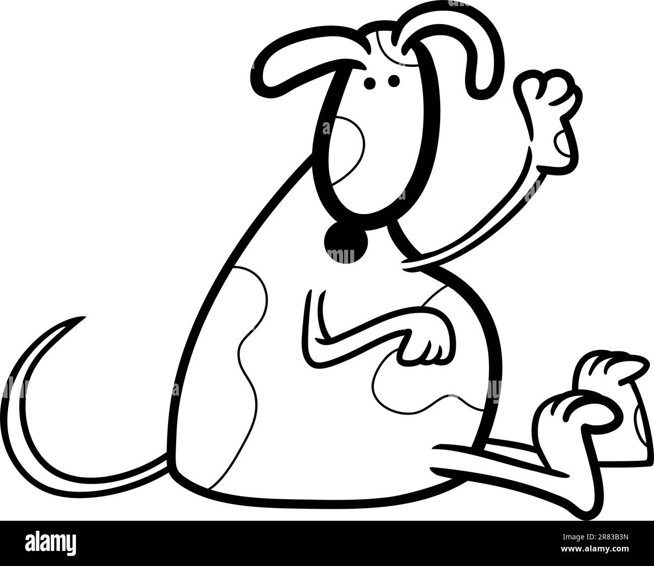 Cartoon-Illustration der gefleckte Hund oder Welpe für Malbuch Stock Vektor