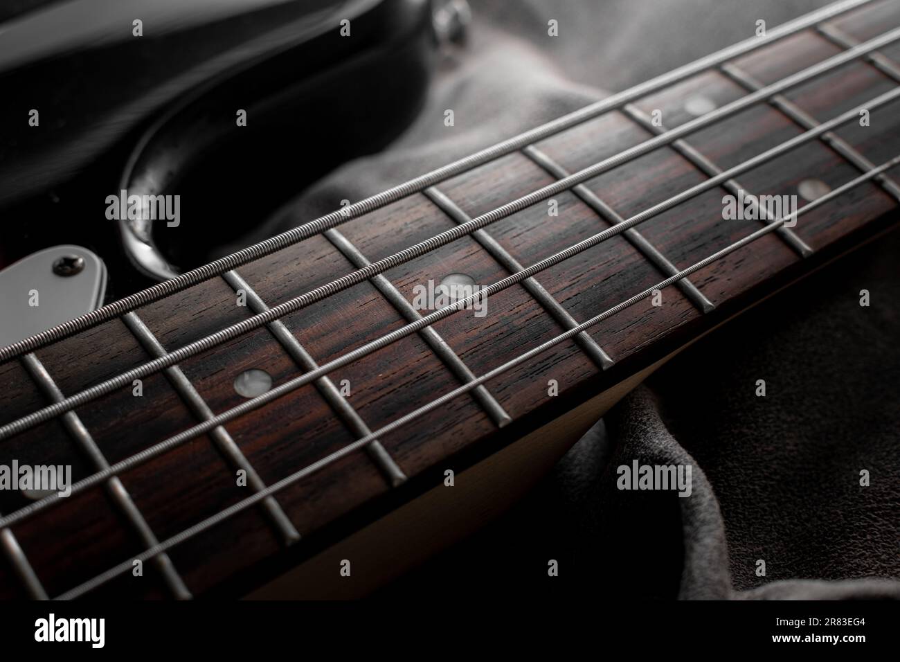 Nahaufnahme der Natural Vintage Electric Gitar Stockfoto