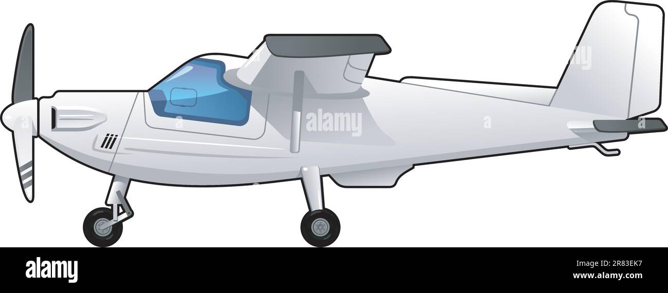 Abbildung eines leichten Flugzeugs. Nur einfache Verläufe - kein Verlaufsgitter. Stock Vektor