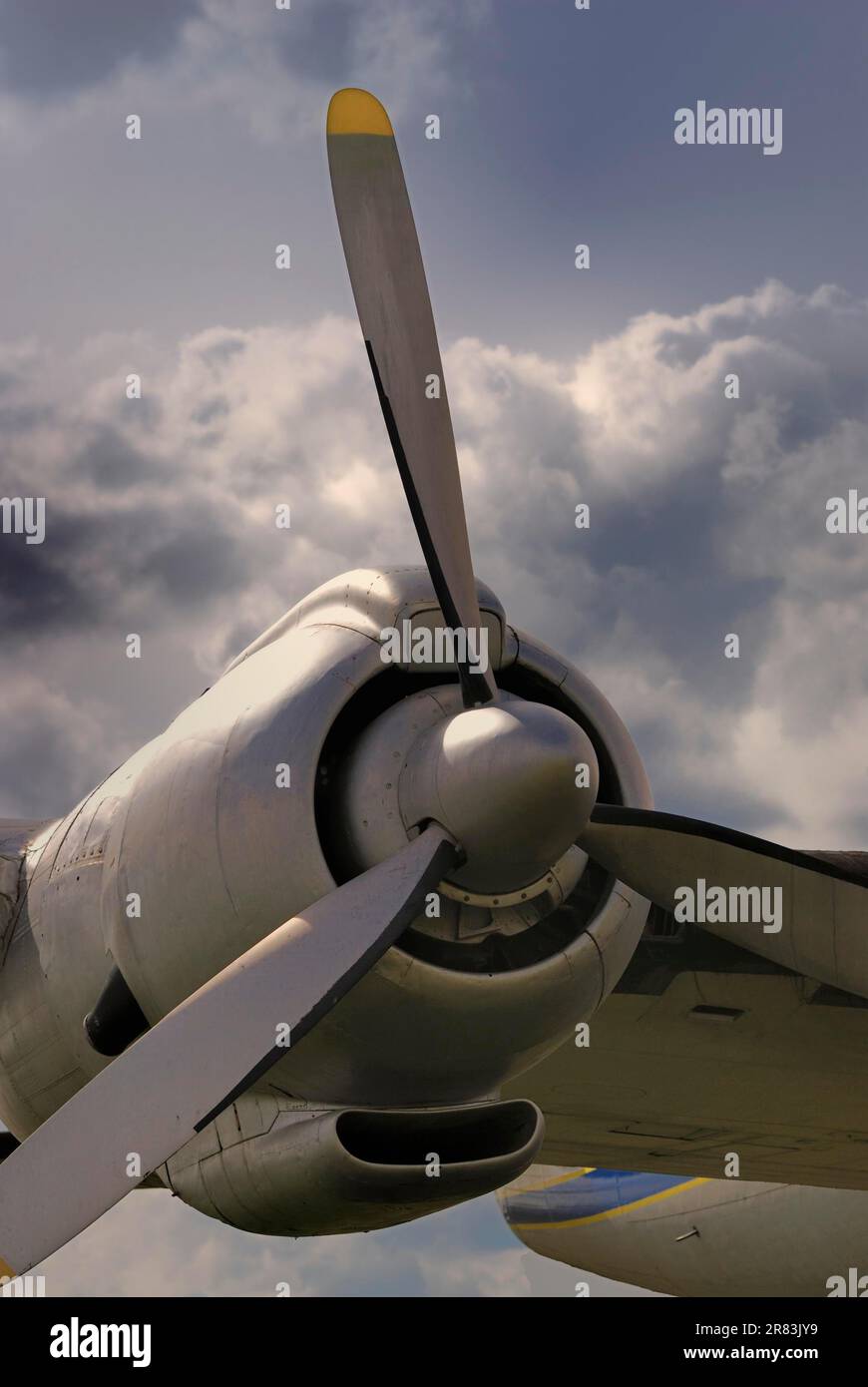 Oldtimer-Flugzeuge bei Sturmwetter Stockfoto