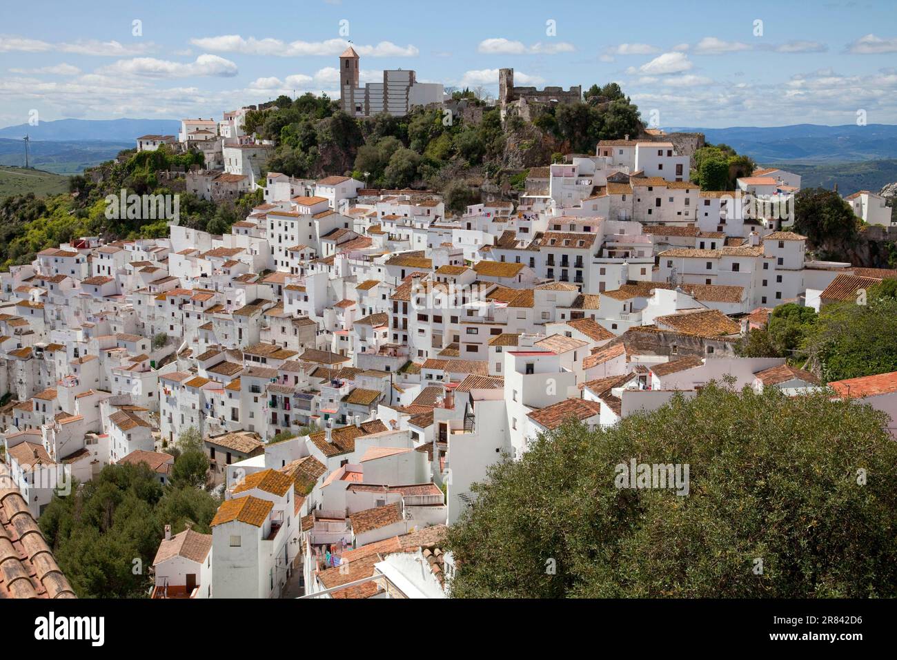 Cacares, Pueblos Blancos, Andalusien, Spanien Stockfoto