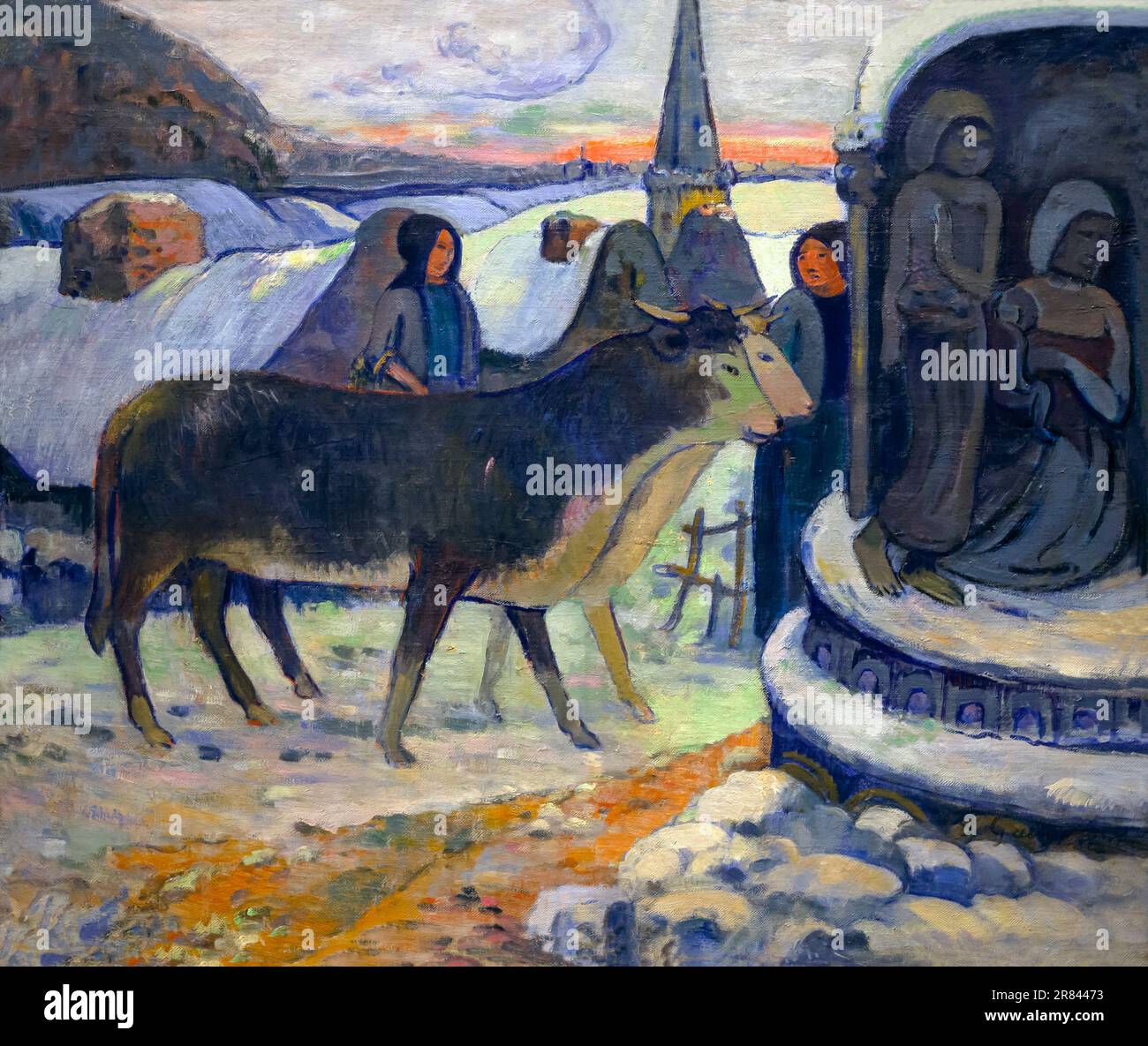 In der Nacht, den Segen des Ochsen, Paul Gauguin, circa 1894, Indianapolis Museum of Art, Indianapolis, Indiana, USA, Nordamerika Stockfoto