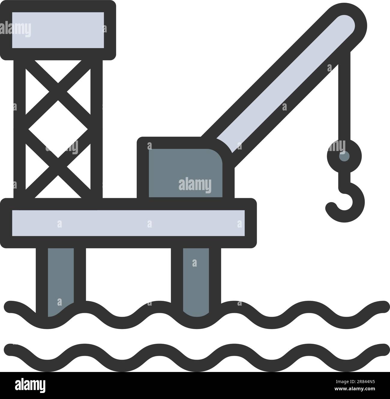 Vektorbild des Ölplattform-Symbols. Stock Vektor