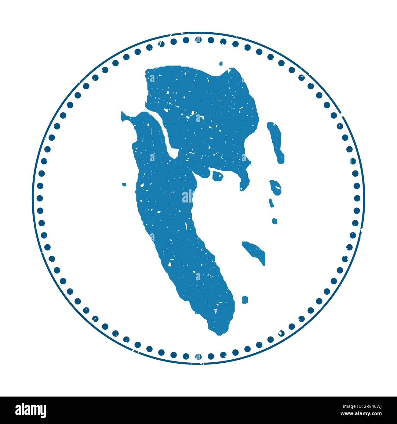 Ko Lanta Aufkleber. Reise-Stempel mit Karte der Insel, Vektordarstellung. Kann als Abzeichen, Logo, Label, Aufkleber oder Abzeichen des Ko La verwendet werden Stock Vektor
