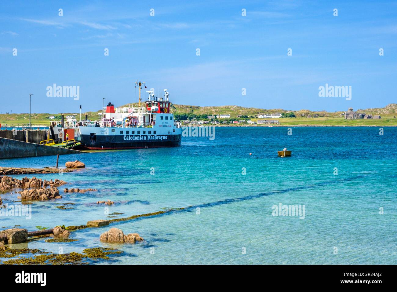 Fionnphort auf der Isle of Mull ist der Fährhafen für die Fähre Mull nach Iona. Isle of Mull, Schottland, Vereinigtes Königreich Stockfoto