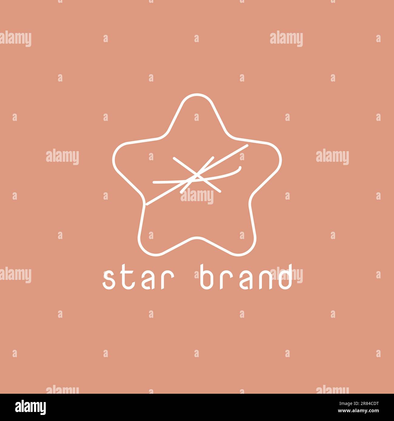 Abstraktes Sternenlogo mit einfachen Linien. Stock Vektor