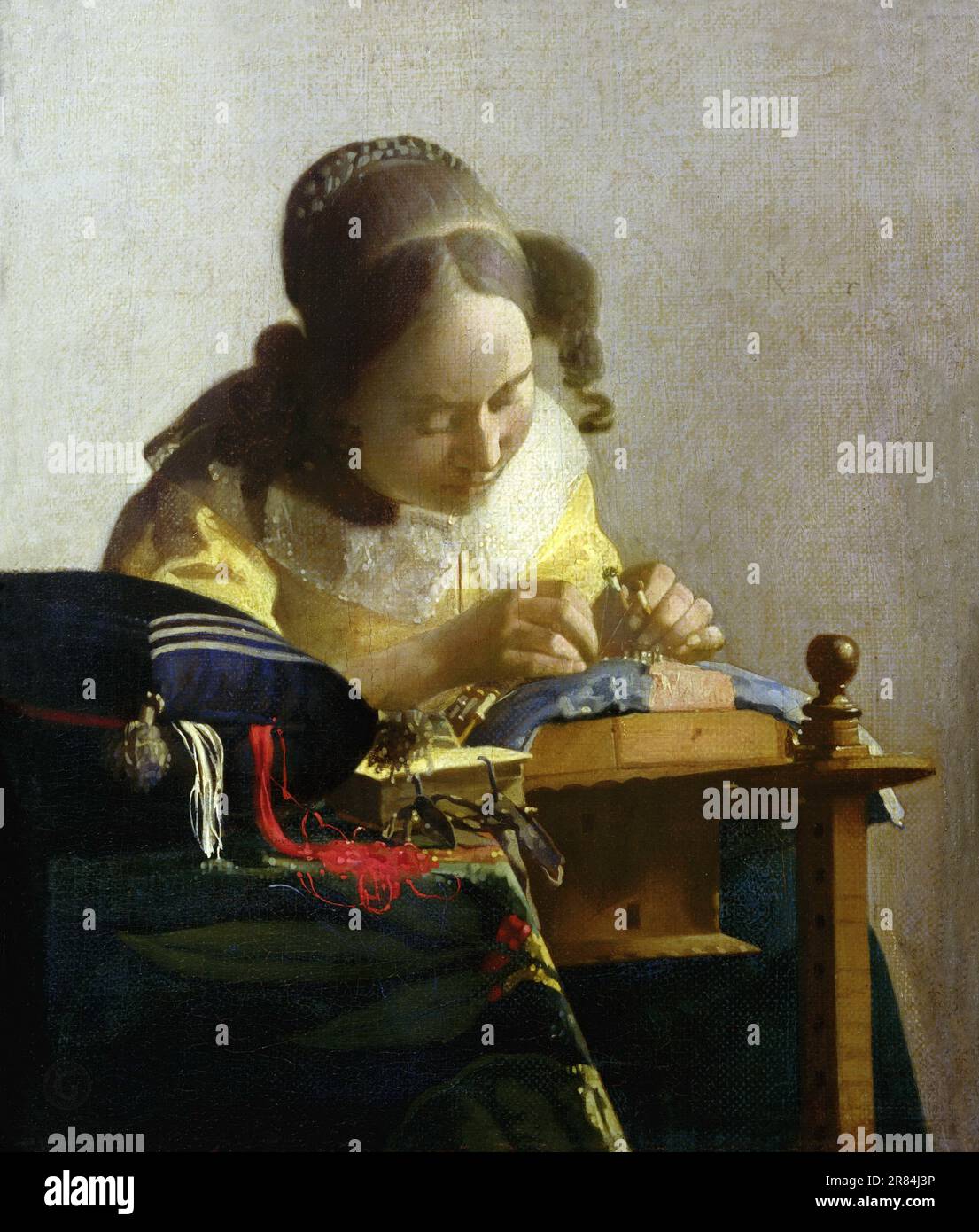 Louvre — Vermeer, Jan (Delft 1632-1675) - Lacemaker c.1664, Stockfoto