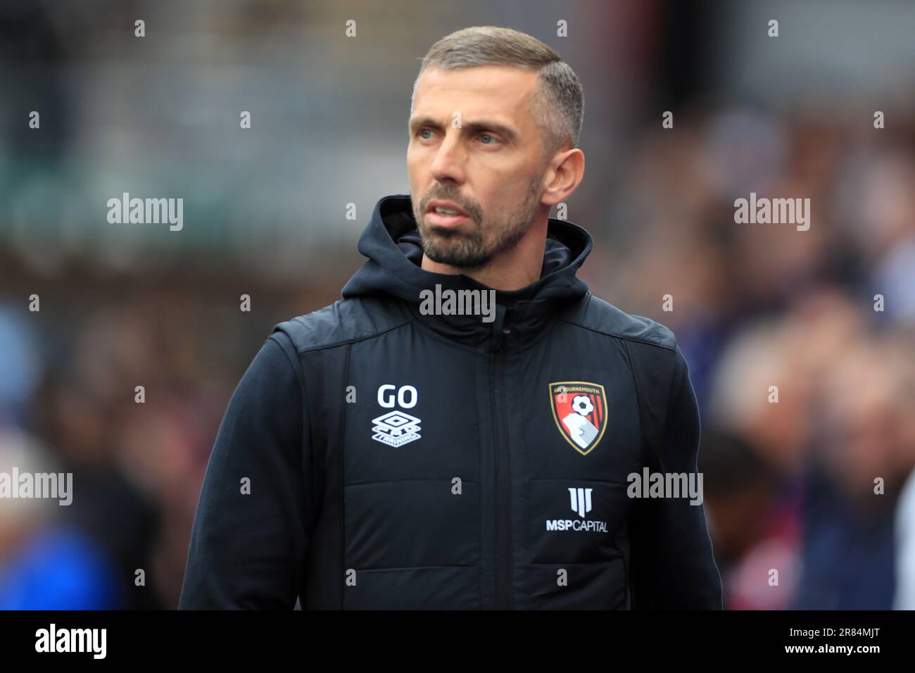 Aktenfoto vom 13. 05-2023 von Bournemouth Manager Gary O'Neil. Bournemouth hat Cheftrainer Gary O'Neil entlassen. Ausgabedatum: Montag, 19. Juni 2023. Stockfoto