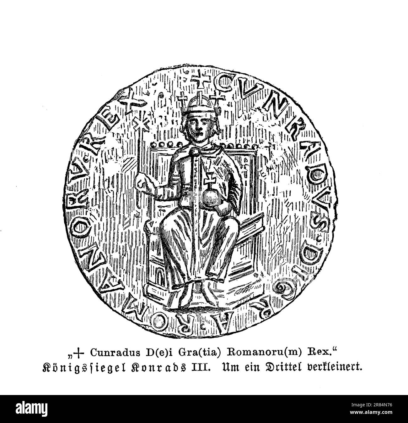 Siegel von Conrad III. Von Deutschland, König der Römer, 12. Jahrhundert Stockfoto
