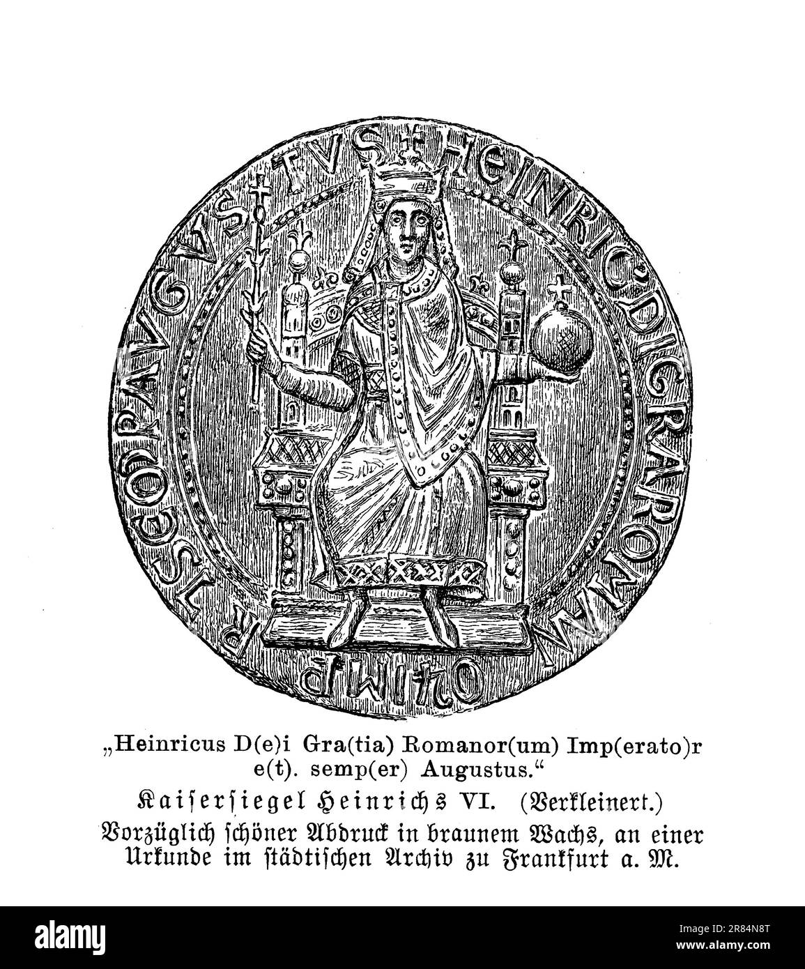 Siegel Heinrich VI. Heiliger römischer Kaiser, 12. Jahrhundert Stockfoto