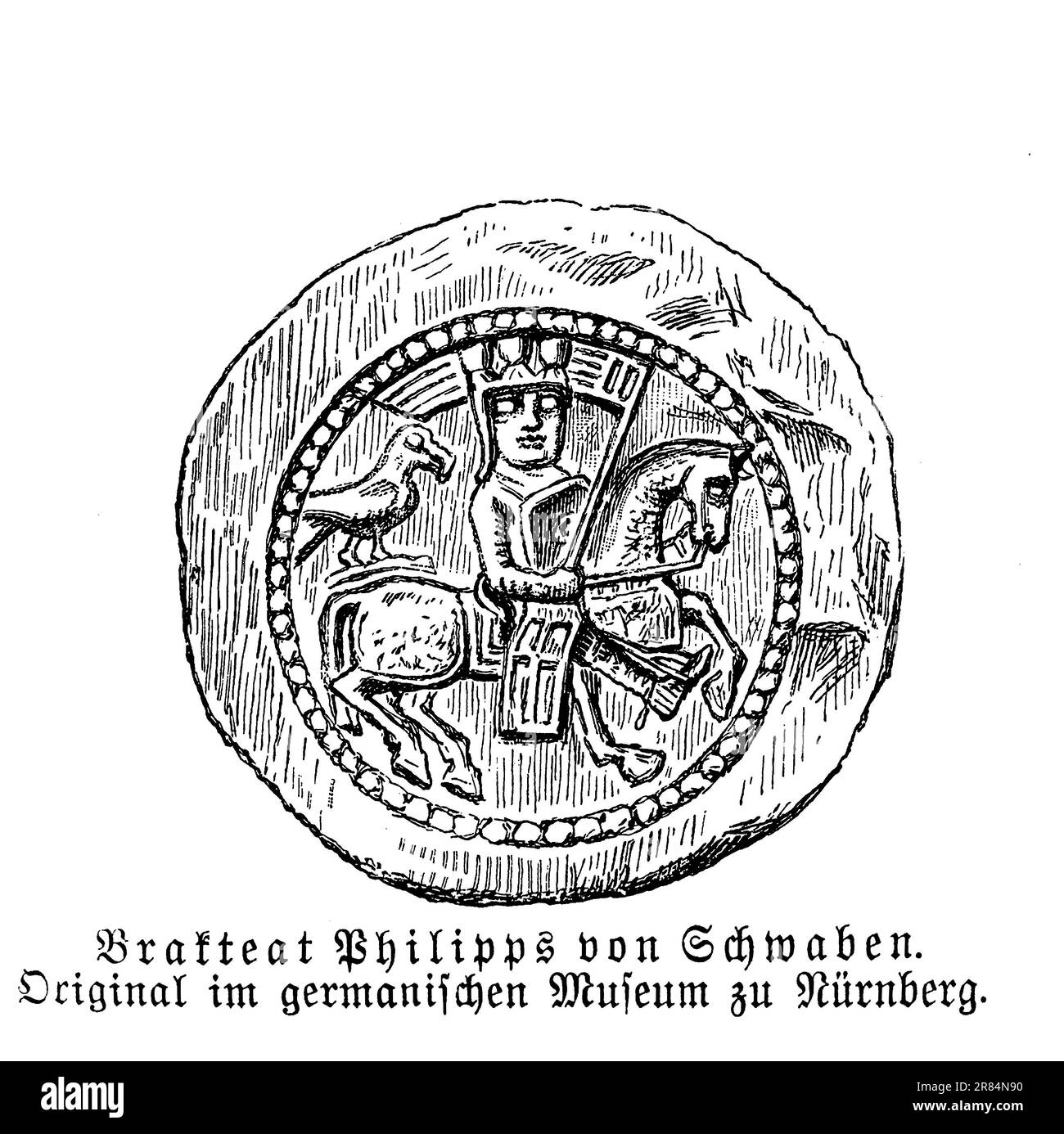 Silberband von Philip vom Schwabenkönig von Deutschland, 12.-13. Jahrhundert Stockfoto