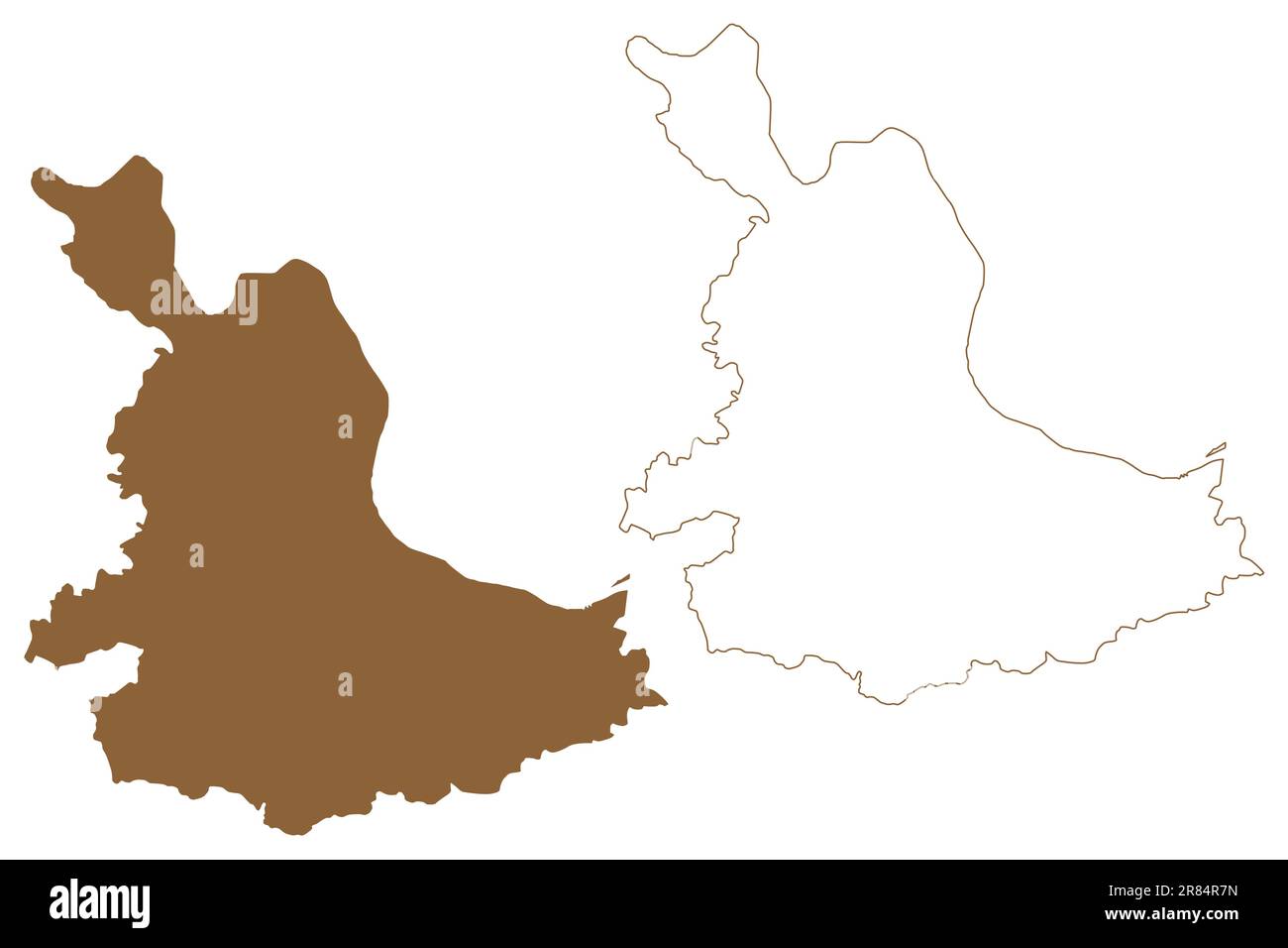 Bezirk Eferding (Republik Österreich oder Österreich, Oberösterreich oder Oberösterreich) Kartenvektordarstellung, Scribble Sketch Bezirk Eferding Stock Vektor