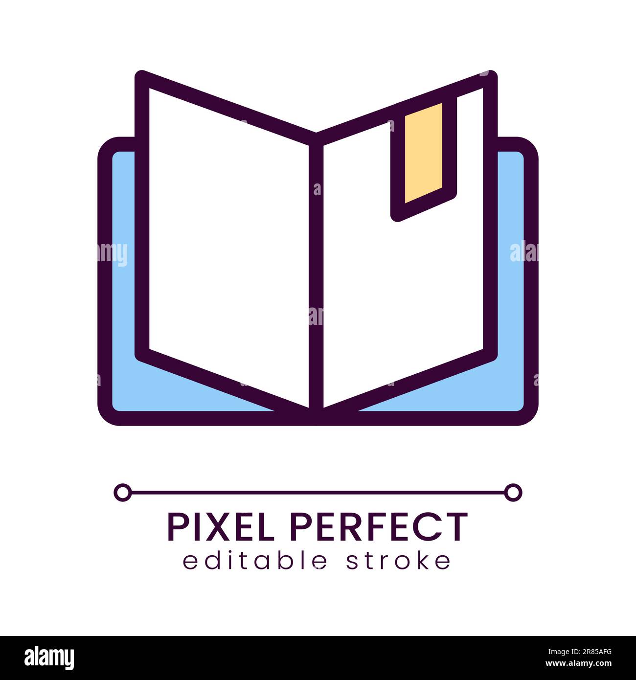 Open Book Pixel Perfect RGB-Farbsymbol Stock Vektor