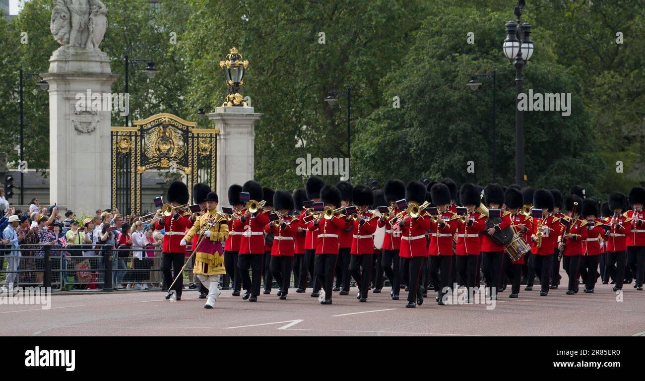 Marching Military Band Trooping The Colour Color 2023 Stockfoto