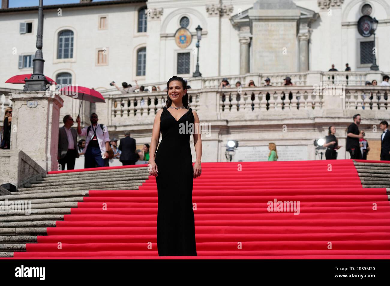 Actress Hayley Atwell poses for photographers on the red carpet of the