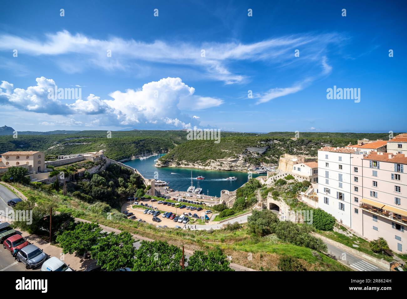 Die Altstadt von Bonifacio auf Korsika, Frankreich Stockfoto