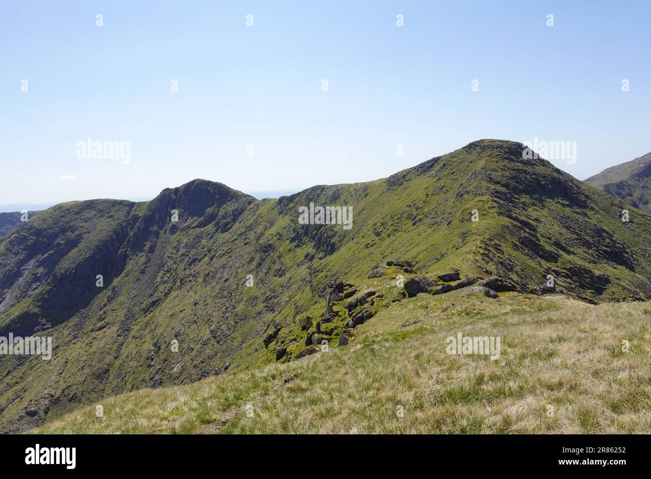 Der Gipfel von Stob Diamh aus Sron an Isean, Dalmally Horse Shoe, Scottish Highlands, Schottland Stockfoto