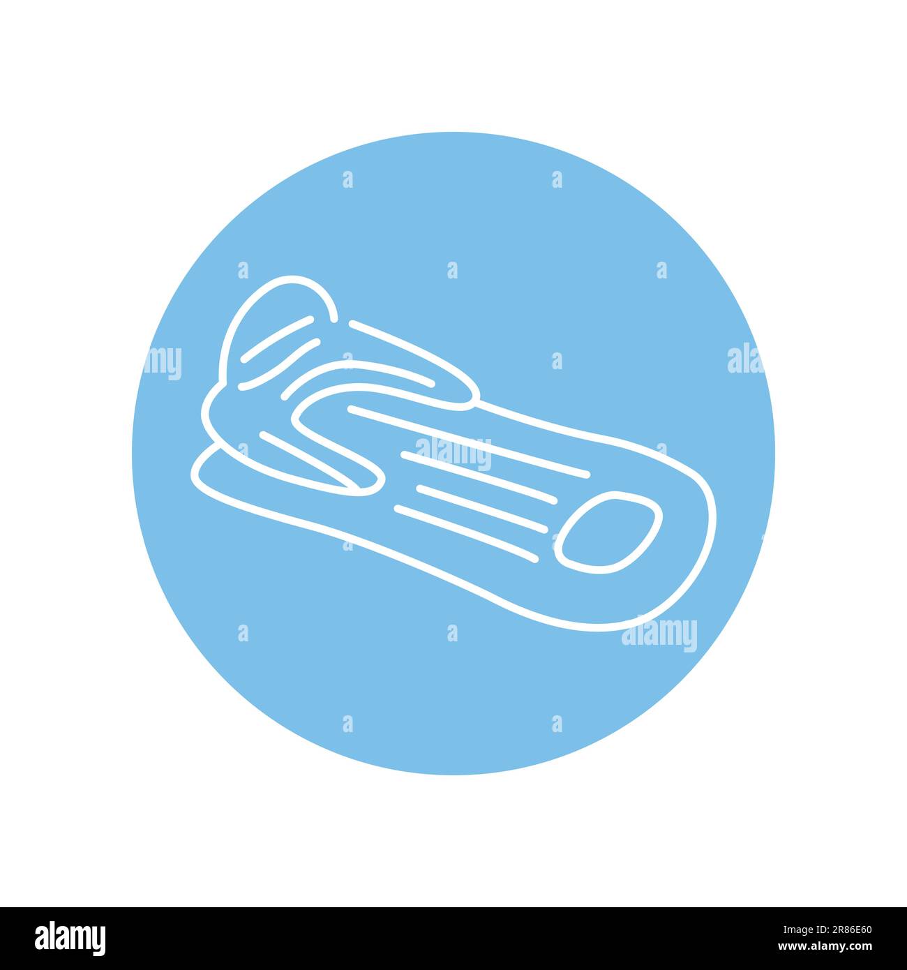 Aufblasbare Wassermatratze für das schwarze Symbol am Pool. Piktogramm für Webseite, mobile App, Werbeaktion. Stock Vektor