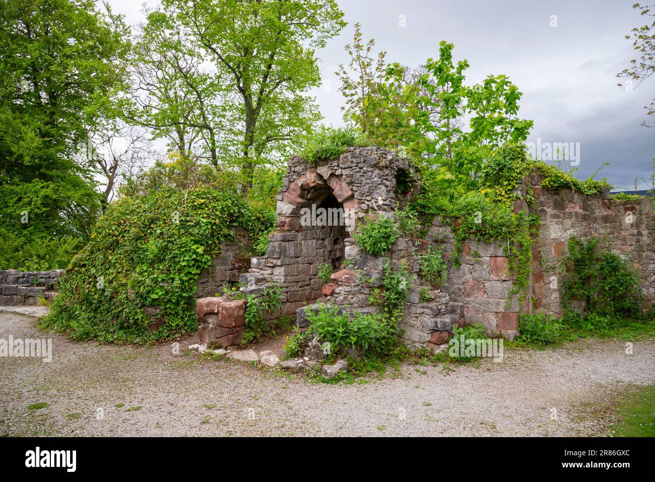 Ruthin Castle (Castell Rhuthun) Hotel in der Stadt Ruthin im Tal von Clwyd, Nordwales. Stockfoto