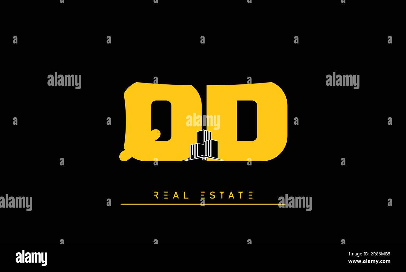 Real Estate Briefen Modern Creative Logo QD , DQ Stock Vektor