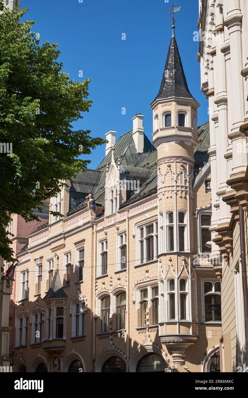 Altes altes großes Gildengebäude in Riga, Lettland. Stockfoto