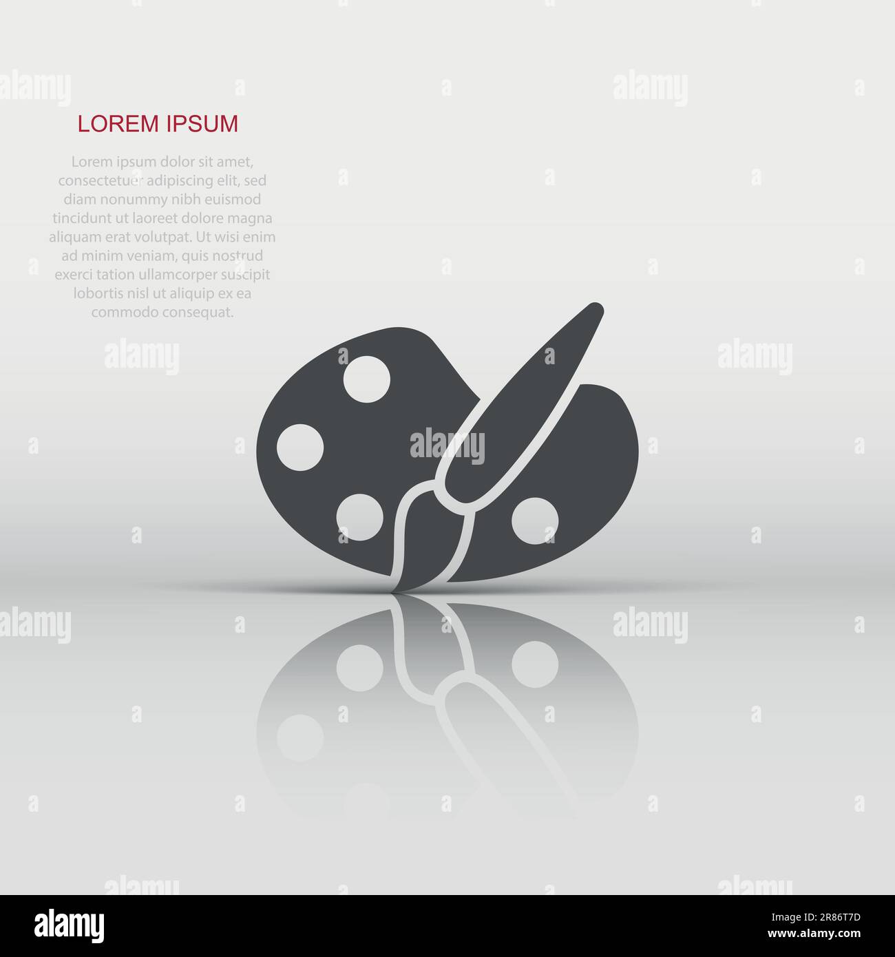 Pinsel Icon im flachen Stil. Palette Vector Illustration auf weißem Hintergrund isoliert. Maler instrument Business Konzept. Stock Vektor